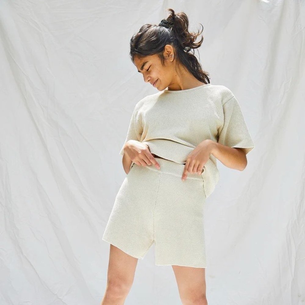 l'Envers Knit Cotton Set, Léa Top + Jane Shorts XS